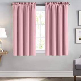 img 4 attached to Keep Your Bedroom Dark And Cozy With Downluxe Blackout Curtains In Baby Pink, 52 X 45 Inches - Set Of 2