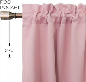 img 2 attached to Keep Your Bedroom Dark And Cozy With Downluxe Blackout Curtains In Baby Pink, 52 X 45 Inches - Set Of 2