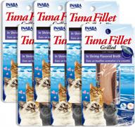 inaba natural, premium hand-cut grilled tuna fillet cat treats/topper/complement with vitamin e and green tea extract, 0.52 ounces each, pack of 6, shrimp broth логотип