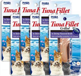 img 4 attached to INABA Natural, Premium Hand-Cut Grilled Tuna Fillet Cat Treats/Topper/Complement With Vitamin E And Green Tea Extract, 0.52 Ounces Each, Pack Of 6, Shrimp Broth