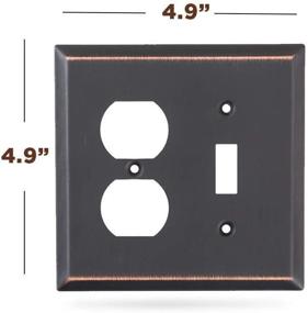 img 3 attached to 2-Gang Toggle/Duplex Wall Plate Outlet Switch Cover - Oil Rubbed Bronze (Pack Of 2) By SleekLighting - Decorative Variety Styles: Decorator, Duplex, Toggle & Combo.