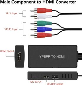 img 2 attached to 🔌 Dingsun Male Component to HDMI Converter - YPbPr to HDMI Adapter with High Resolution up to 1080p for HD TV, DVD Player, STB, Blu-ray Player, and more