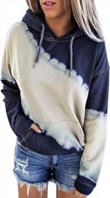 img 4 attached to Women'S Tie Dye Long Sleeve Hoodie Pullover With Pocket - SEO Optimized