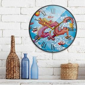 img 1 attached to Traditional Chinese Dragon Wall Clock - Battery Operated, Non-Ticking, Acrylic Design With Roman Numerals For Bedroom Decor - 11.9 Inch