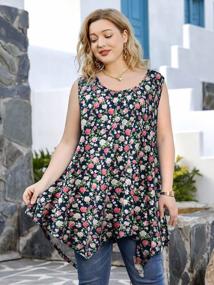 img 2 attached to Plus-Size Sleeveless Tunic Top With Loose-Fit Design: JollieLovin Women'S Tank