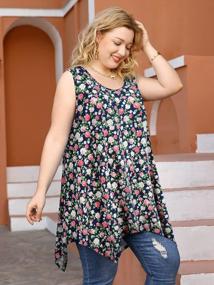 img 3 attached to Plus-Size Sleeveless Tunic Top With Loose-Fit Design: JollieLovin Women'S Tank