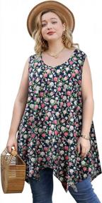 img 4 attached to Plus-Size Sleeveless Tunic Top With Loose-Fit Design: JollieLovin Women'S Tank