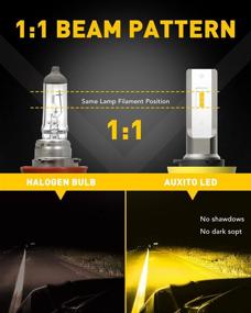 img 1 attached to 🚙 AUXITO H11/H8/H16 LED Fog Light Bulbs or DRL, 6000 Lumens 3000K Amber Yellow Light, 300% Brightness, CSP LED Chips Fog Lamps Replacement for Cars, Plug and Play (Pack of 2) - Enhance Visibility and Style