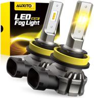 🚙 auxito h11/h8/h16 led fog light bulbs or drl, 6000 lumens 3000k amber yellow light, 300% brightness, csp led chips fog lamps replacement for cars, plug and play (pack of 2) - enhance visibility and style logo