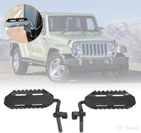 img 2 attached to 🚪 Front Door Footrest Footpegs Foot Rest Pedals for Jeep Wrangler JK 2007-2017 by AUXMART