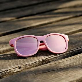 img 2 attached to Гибкие поляризованные детские солнцезащитные очки с ремешком для мальчиков и девочек UV400 Protection-Age 0-24 Month