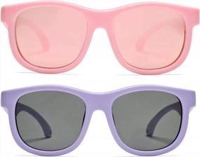 img 3 attached to Гибкие поляризованные детские солнцезащитные очки с ремешком для мальчиков и девочек UV400 Protection-Age 0-24 Month