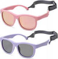 гибкие поляризованные детские солнцезащитные очки с ремешком для мальчиков и девочек uv400 protection-age 0-24 month логотип