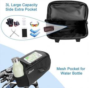 img 2 attached to WOTOW Bundle: Waterproof Bike Handlebar Bag + Mini Loud Bike Bell With Accessories For Ultimate Cycling Convenience