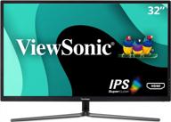 viewsonic vx3211 2k mhd: widescreen display with built-in speakers, blue light filter, anti-glare coating, and flicker-free technology logo