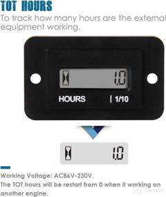 img 3 attached to 🕒 Digital LCD Hour Meter by Runleader - Resettable Total Hours, AC 86V to 230V - Ideal for ZTR Lawn Mower, Tractor, Generator, Golf Cart, Club Car, Scrubber, Marine, ATV, Motor Compressor, and Other Powered Equipment