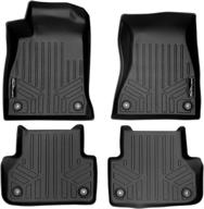 🚗 maxliner 2 row black floor mats set for 2018-2022 audi a5 sedan / s5 sedan / a5 sportback / s5 sportback logo