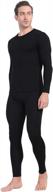 men's fleece-lined thermal underwear set with open fly design - long johns base layer top & bottoms logo