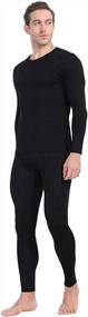 img 4 attached to Men'S Fleece-Lined Thermal Underwear Set With Open Fly Design - Long Johns Base Layer Top & Bottoms