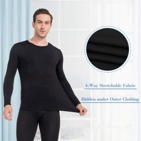 img 1 attached to Men'S Fleece-Lined Thermal Underwear Set With Open Fly Design - Long Johns Base Layer Top & Bottoms