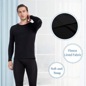 img 3 attached to Men'S Fleece-Lined Thermal Underwear Set With Open Fly Design - Long Johns Base Layer Top & Bottoms
