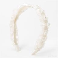 floral chiffon headband by claire's - elegant white accessory for hair logo