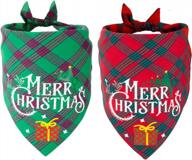 christmas cheer for your furry friend: buy 2 pack of classic buffalo plaid dog bandanas! logo