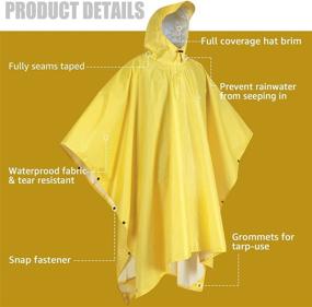img 2 attached to Lightweight Waterproof Rain Poncho With Hood For Hiking And Outdoor Activities - Reusable Coat Jacket