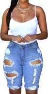 get your summer style on with onlypuff's trendy ripped bermuda shorts for women! logo