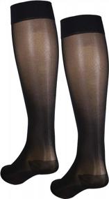 img 2 attached to NuVein Women'S Sheer Compression Stockings - 15-20MmHg Knee Highs For Mild Support - Black, Medium