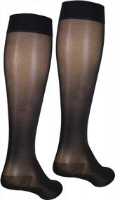 img 3 attached to NuVein Women'S Sheer Compression Stockings - 15-20MmHg Knee Highs For Mild Support - Black, Medium
