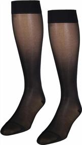 img 1 attached to NuVein Women'S Sheer Compression Stockings - 15-20MmHg Knee Highs For Mild Support - Black, Medium