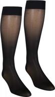 nuvein women's sheer compression stockings - 15-20mmhg knee highs for mild support - black, medium logo