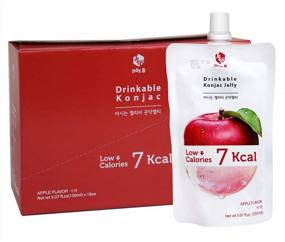 img 3 attached to JELLY B Apple Drinkable Konjac Jelly - 10 Packs Of 150Ml For Healthy, Natural Weight Loss And Diet Supplements, 0G Sugar, Low Calorie At Only 6 Kcal Each Packet