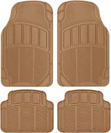 🚗 premium proliner beige rubber car floor mats - enhanced heavy duty ridges & diamond grid heelpad performance liners for auto sedan truck suv van logo