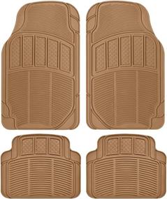 img 4 attached to 🚗 Premium ProLiner Beige Rubber Car Floor Mats - Enhanced Heavy Duty Ridges & Diamond Grid Heelpad Performance Liners for Auto Sedan Truck SUV Van