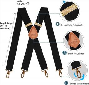 img 3 attached to Retro-Inspired MENDENG Heavy Duty Suspenders For Men - Adjustable X-Back With Swivel Hooks