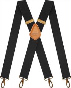 img 4 attached to Retro-Inspired MENDENG Heavy Duty Suspenders For Men - Adjustable X-Back With Swivel Hooks