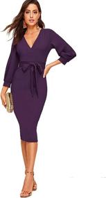 img 4 attached to Verdusa Womens Surplice Bishop Bodycon Women's Clothing in Suiting & Blazers