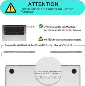 img 3 attached to Protective Hard Shell Case And Keyboard Cover Skin For MacBook Pro 16 Inch A2485 M1 Pro/M1 Max With Liquid Retina XDR Display & Touch ID - Compatible With 2021/2022 Release - Black By MOSISO