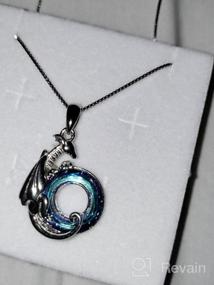 img 6 attached to 🐉 Dragon Wreathe Moon Pendant Necklace - 925 Sterling Silver Gift for Boyfriend, Dad, and Brother