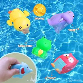 img 1 attached to 🛁 ANPEAC Baby Bath Toys - Multifunctional Bathtub Toys Set for Toddlers | 9-piece Floating Wind-up Toy, Water Tub Toys Set | Perfect Gifts for Boys and Girls