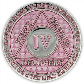 img 2 attached to Mark Your Recovery Milestone With 4 Year Sobriety Coin Legacy AA Chip In Pink