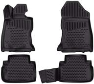 🚗 2019-2022 subaru forester floor mats set: custom-fit all-weather liners for front & 2nd row seats - 3d design (black) logo