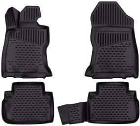 img 4 attached to 🚗 2019-2022 Subaru Forester Floor Mats Set: Custom-Fit All-Weather Liners for Front & 2nd Row Seats - 3D Design (Black)