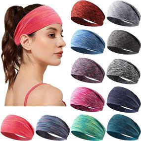 img 4 attached to Moisture-Wicking Non-Slip Headbands For Women'S Workouts, Yoga, And Athletic Activities - Elastic Sports Sweatbands For Travel And Fitness - Ideal Hairbands For Girls
