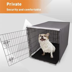 img 3 attached to 🐶 Durable Windproof Dog Crate Cover for Anxiety Relief - Pet Prime Indoor Kennel Cage Cover for Small and Large Dogs - Fits 24 30 36 42 48 Inch Wire Crates - Polyester Material