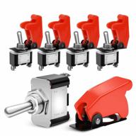 nilight 90014e heavy duty rocker toggle switch 12v 20a red cover - 5 pack for car, truck, and boat with 2 years warranty logo