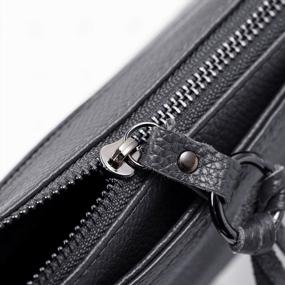 img 1 attached to Small Leather Crossbody Bag: Lecxci Zipper Clutch Purse For Women'S Phone, Shoulder & Wristlet Wallet