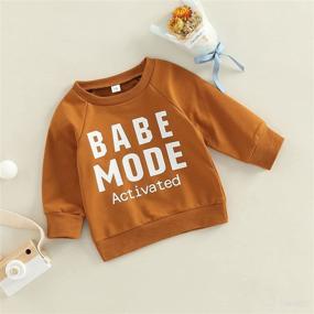 img 1 attached to Babe Letter Printed Long Sleeve Pullover Sweatshirt Shirt Sweater Tops for Kids Infant Baby Boys and Girls Clothes